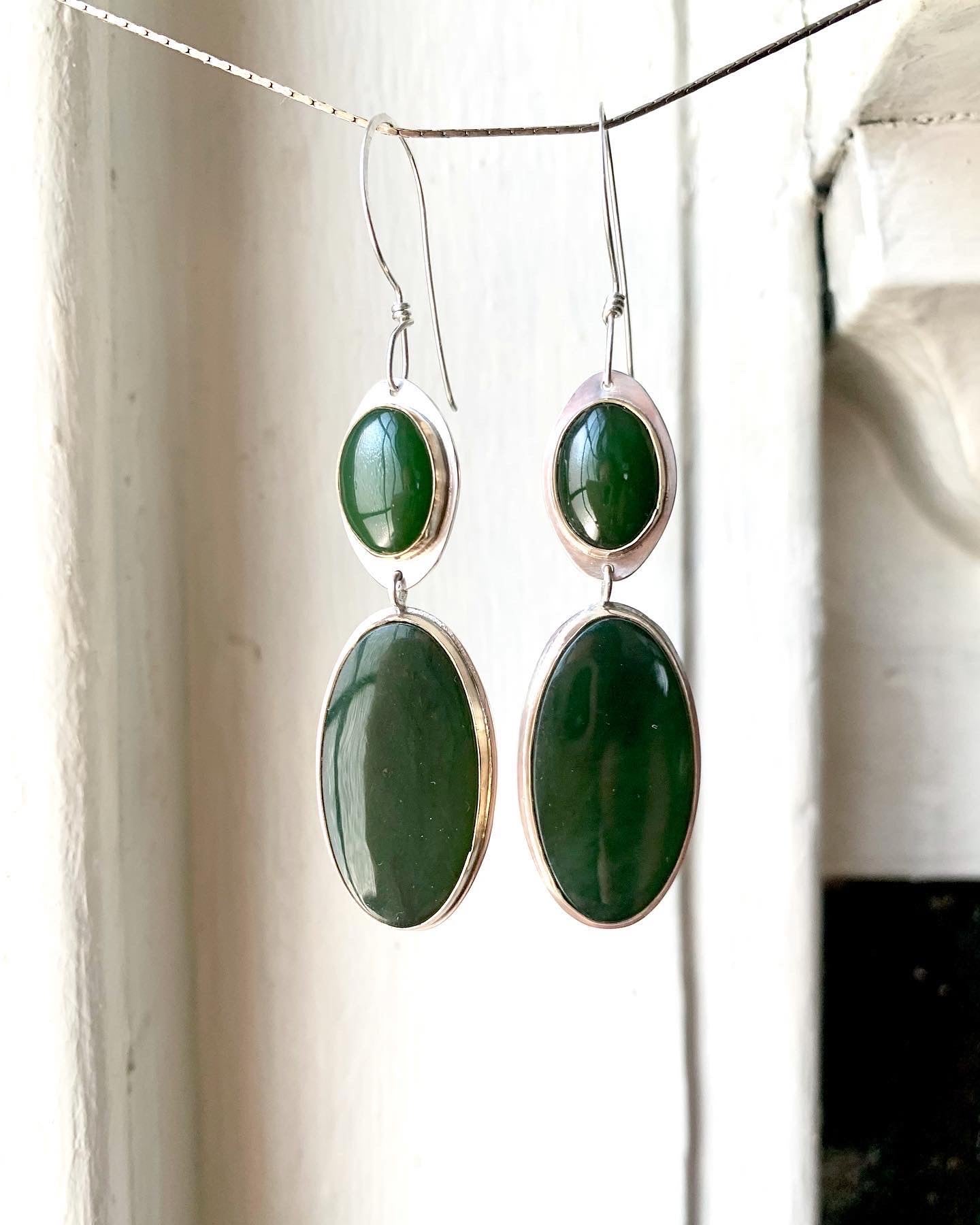 envy earrings in jade 14k gold and sterling silver