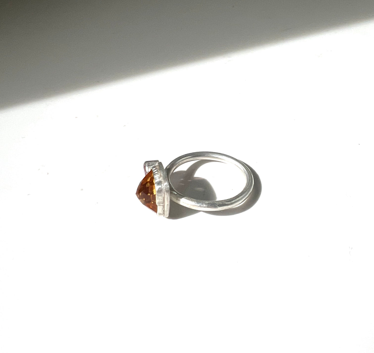 handmade citrine and tourmaline ring in sterling silver birthstone jewelry