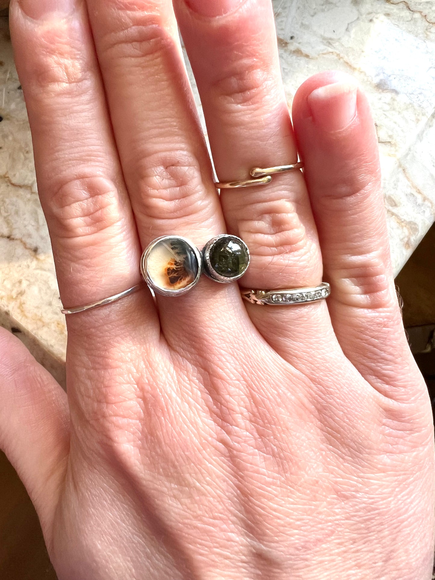 dendritic agate and tourmaline