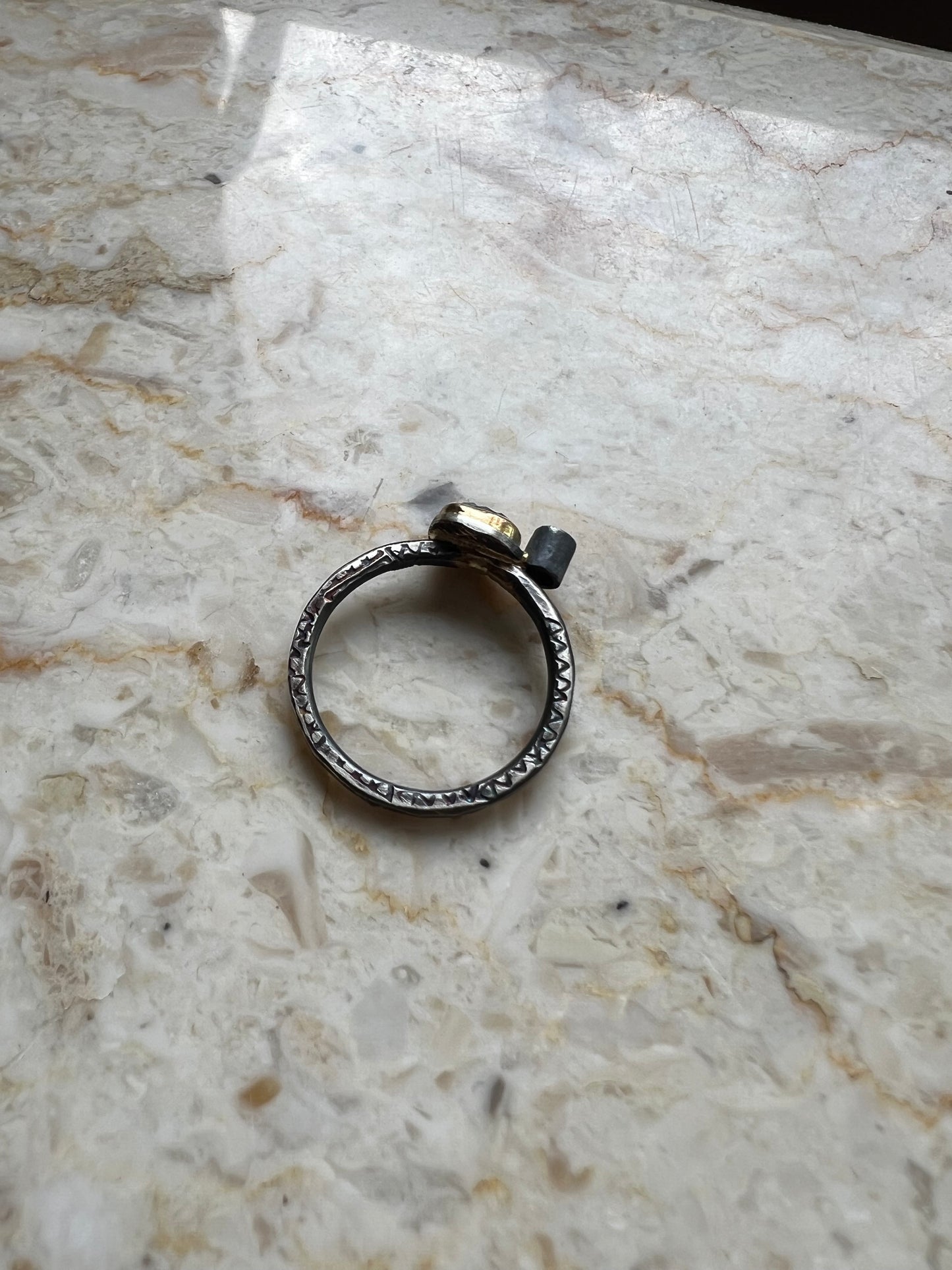 Black and grey diamond ring