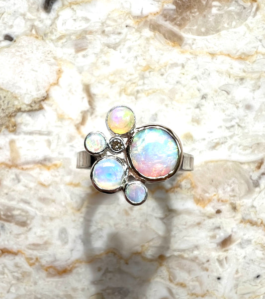 Opal vanity ring