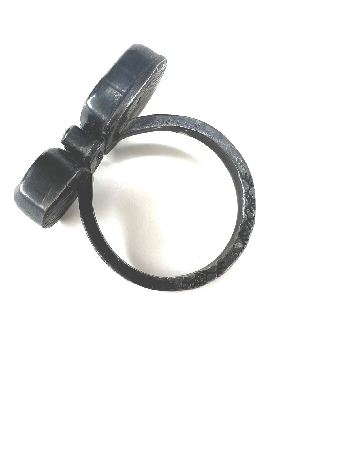 dendritic agate and black diamond ring