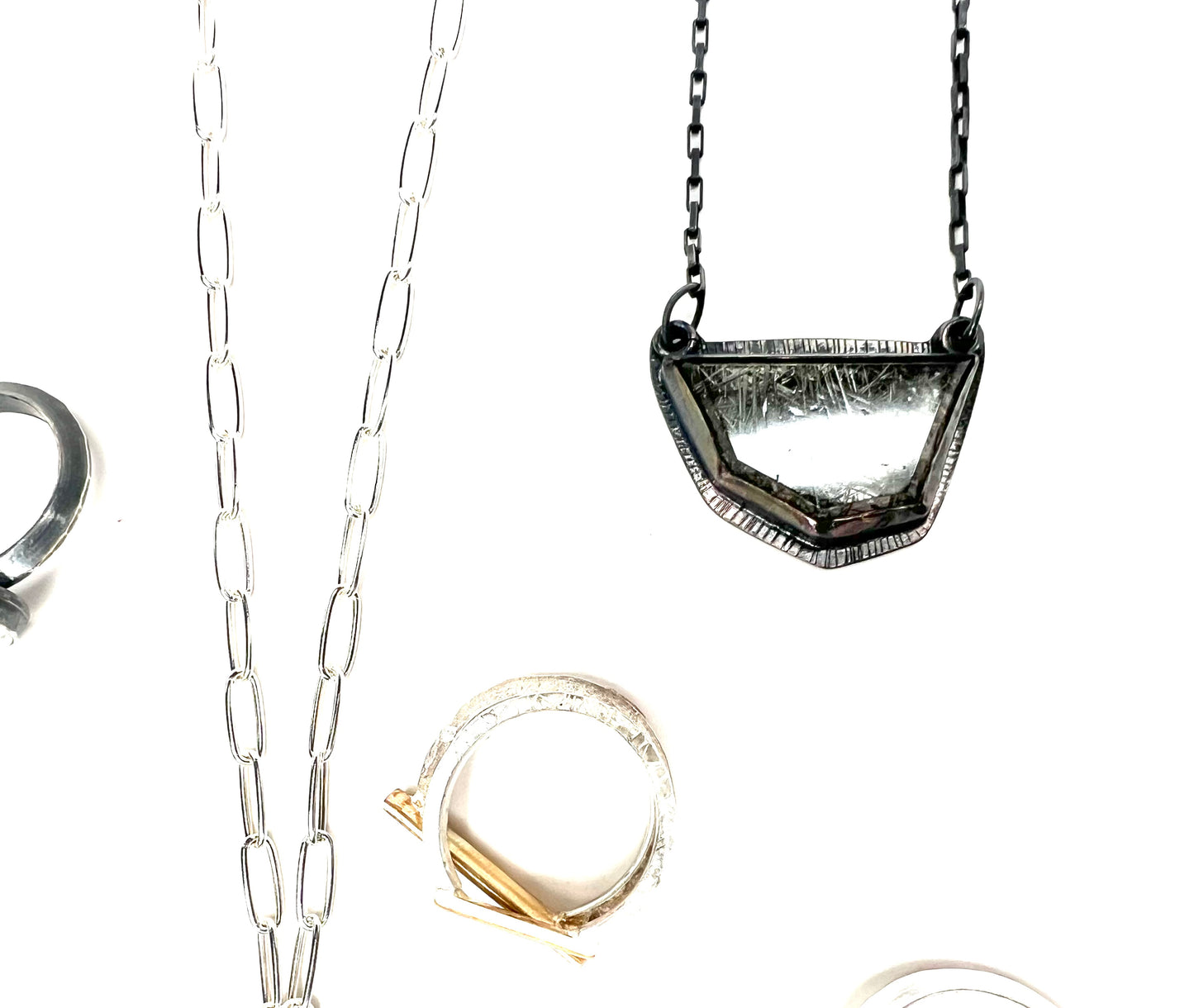 handmade rutilated quartz pendant on sterling silver necklace one of a kind jewelry