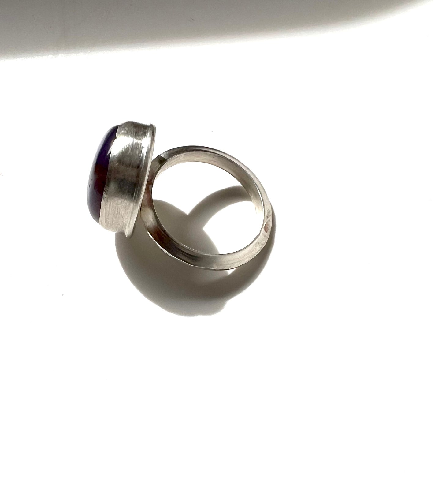 handmade amethyst sage agate and sterling silver ring one of a kind jewelry