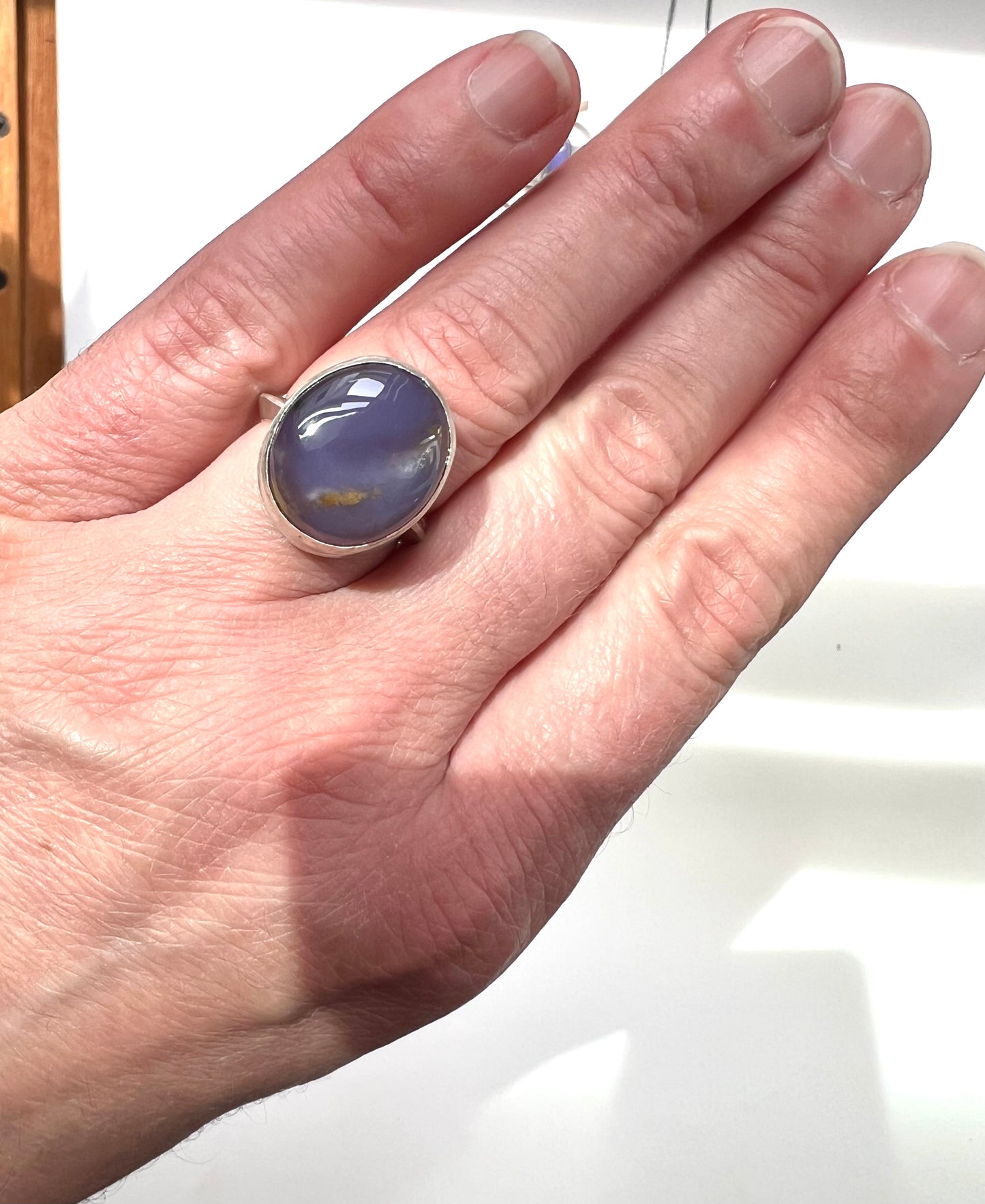 handmade amethyst sage agate and sterling silver ring one of a kind jewelry