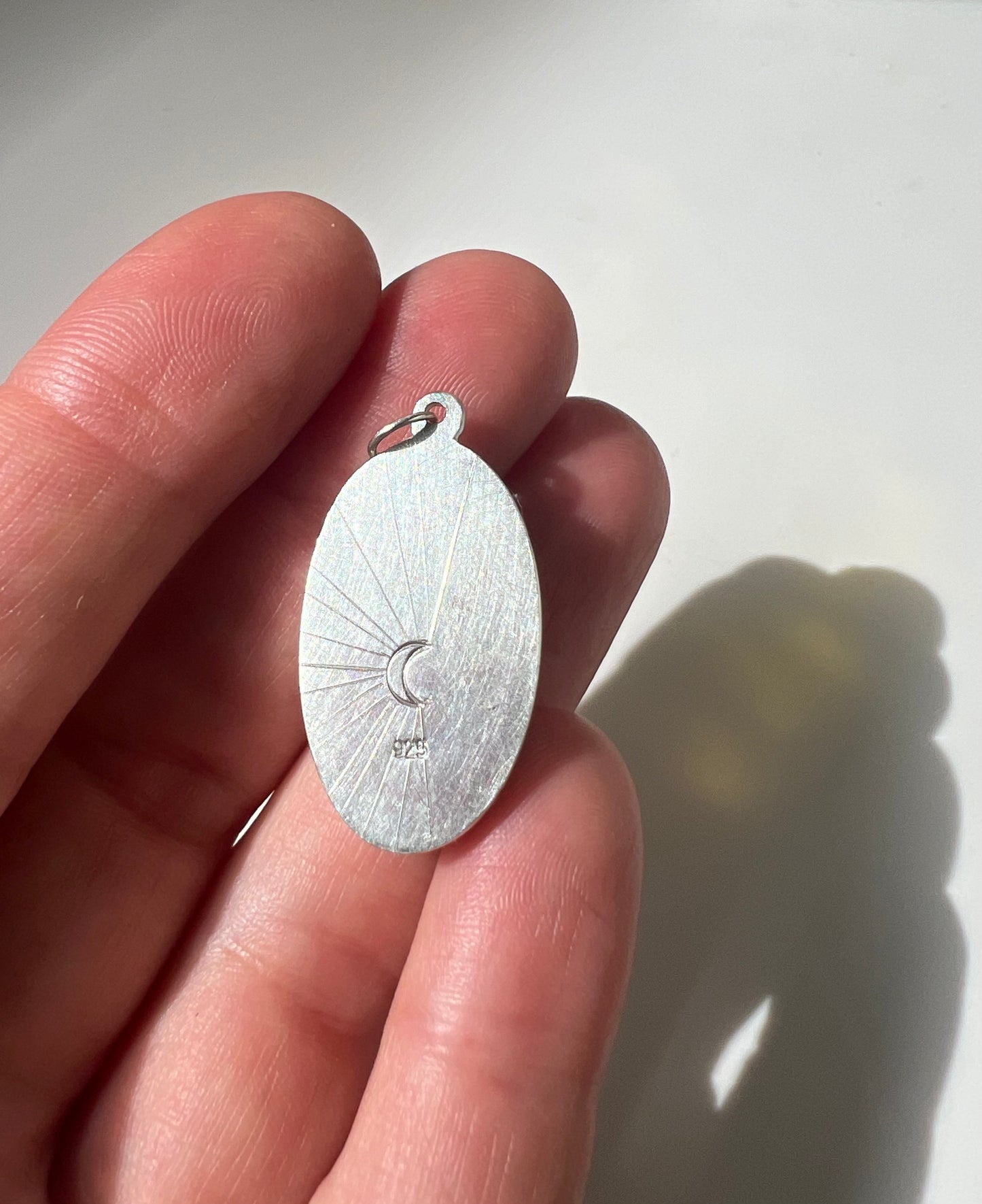 handcrafted pink opal and sterling silver pendant charm necklace